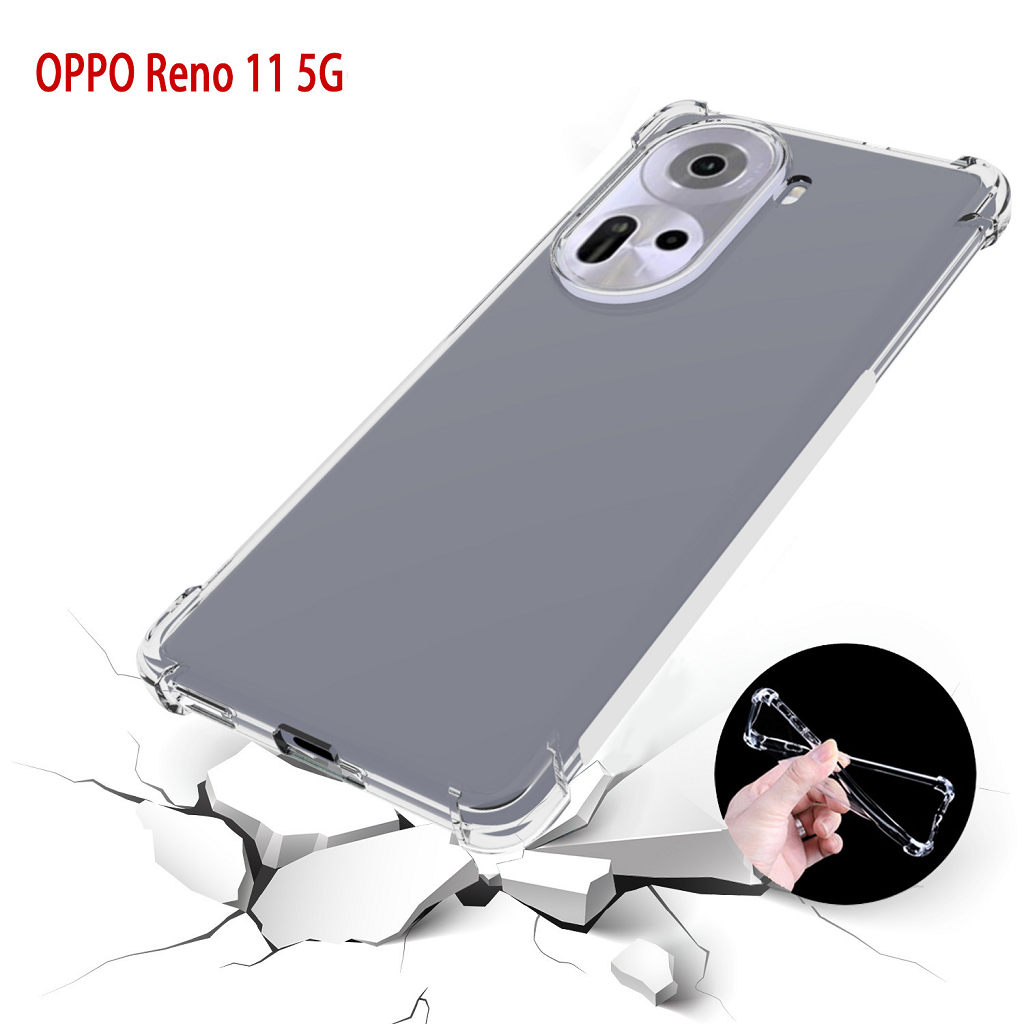 Ốp lưng cho Oppo Reno 11 5G | Reno 11F 5G dẻo trong TPU chống sốc 4 góc cạnh ( Hàng chính hãng)