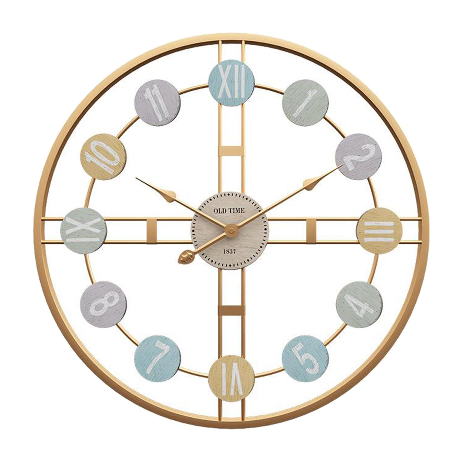 Metal Wall Clock Hanging Mute Clock Industrial Silent Wall Clock