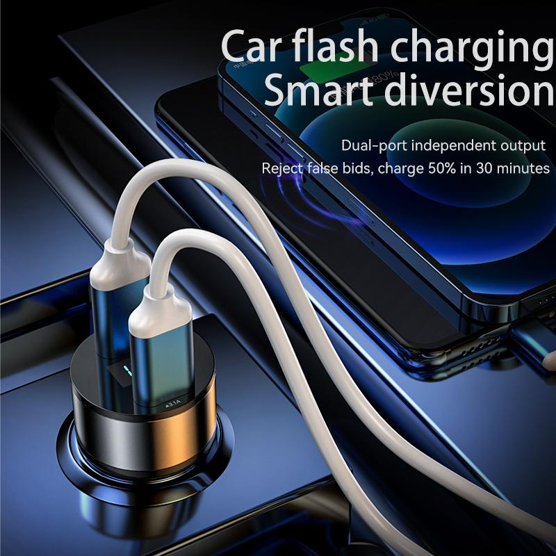 Dual USB 66W 3.1A Bộ sạc xe nhanh mini QC3.0 Bộ điều hợp điện