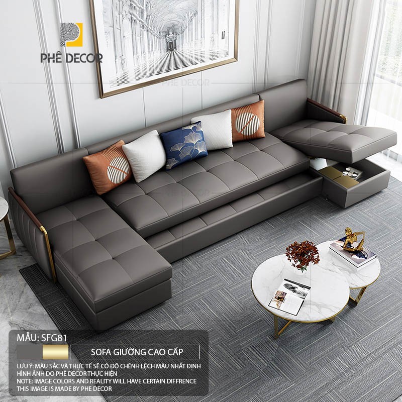 SOFA GIƯỜNG CAO CẤP MANAROLA - SFG81 - Dáng chữ L 220cm