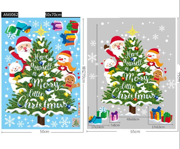 Decal trang trí Noel hít tĩnh điện - Cây thông đặc sắc