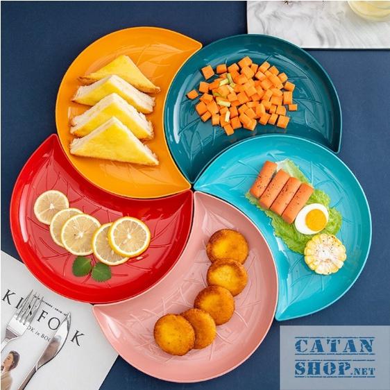 Bộ 5 dĩa bán Nguyệt xếp cánh hoa làm decor , đĩa bầy biện lễ Tết bánh kẹo hoa quả GD540-DiaBN