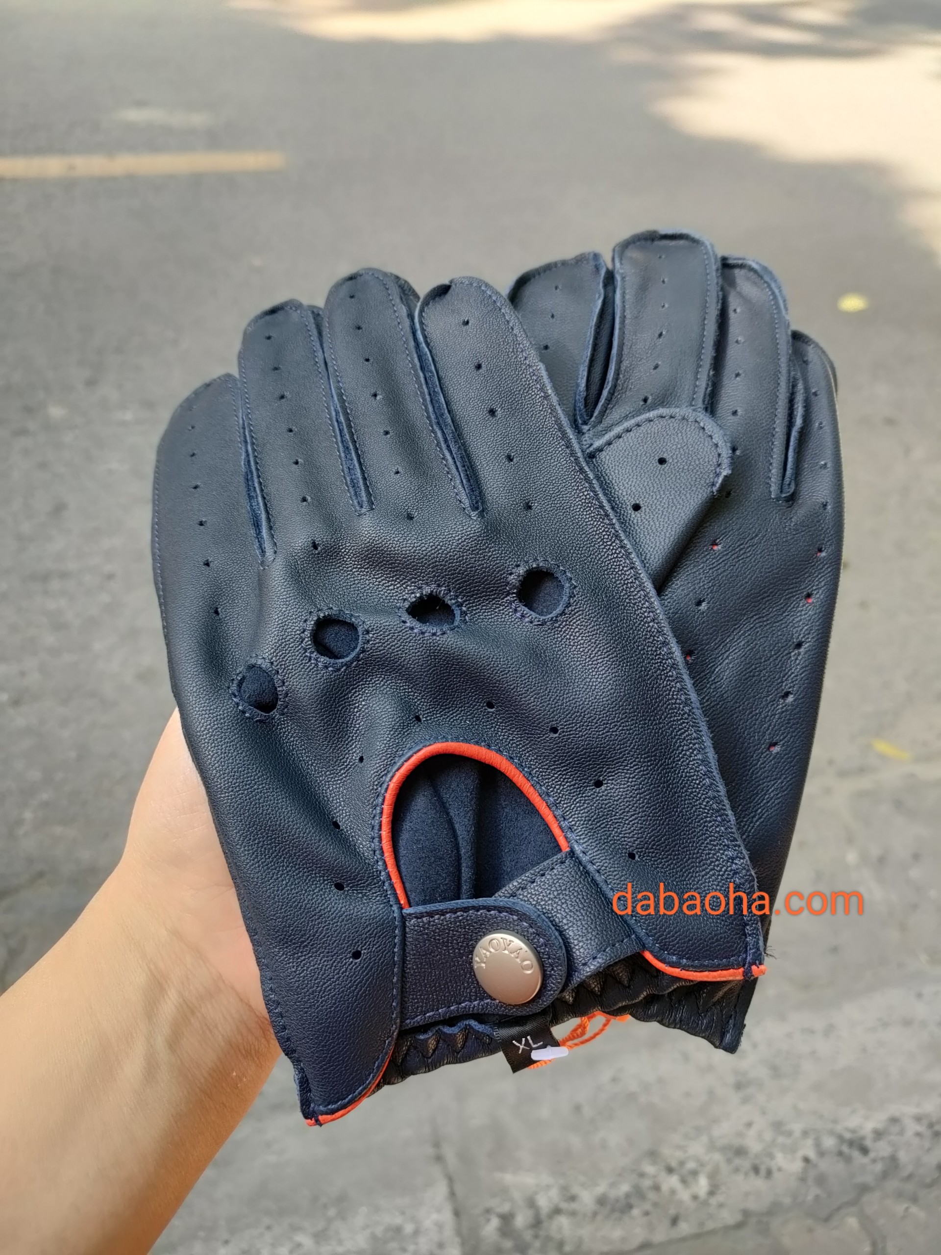 Găng tay nam da dê cao cấp nguyên tấm BHYST43 Găng tay lái xe, bao da phượt