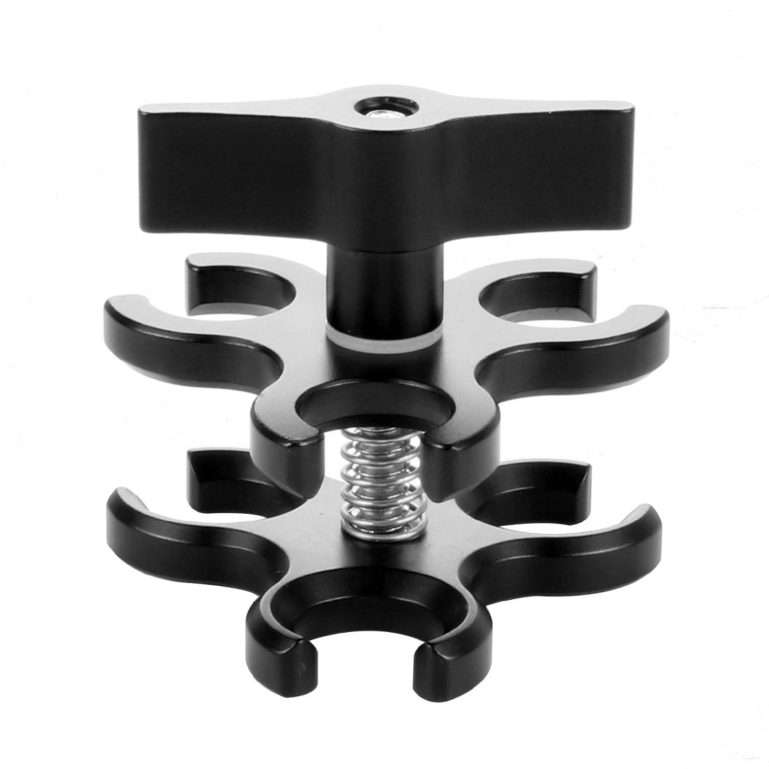 Nâng cấp Kẹp 3 lỗ nhôm Triple Butterfly Clip Light Light Arm Ball Head Mount Bộ chuyển đổi cho máy ảnh hành động
