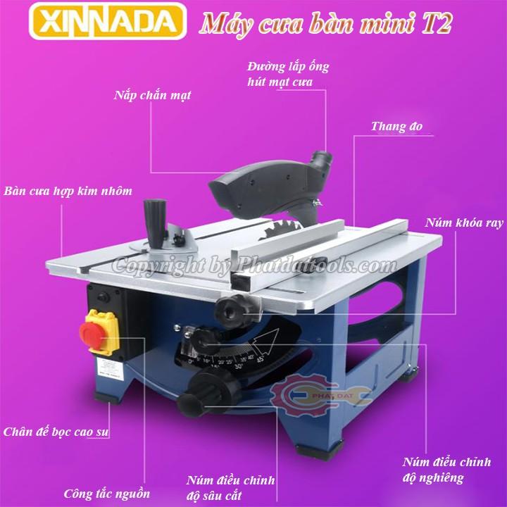 Máy cưa bàn mini XINNADA T2-Công suất 1800W-Có bàn cưa mở rộng-Bảo hành 6 tháng