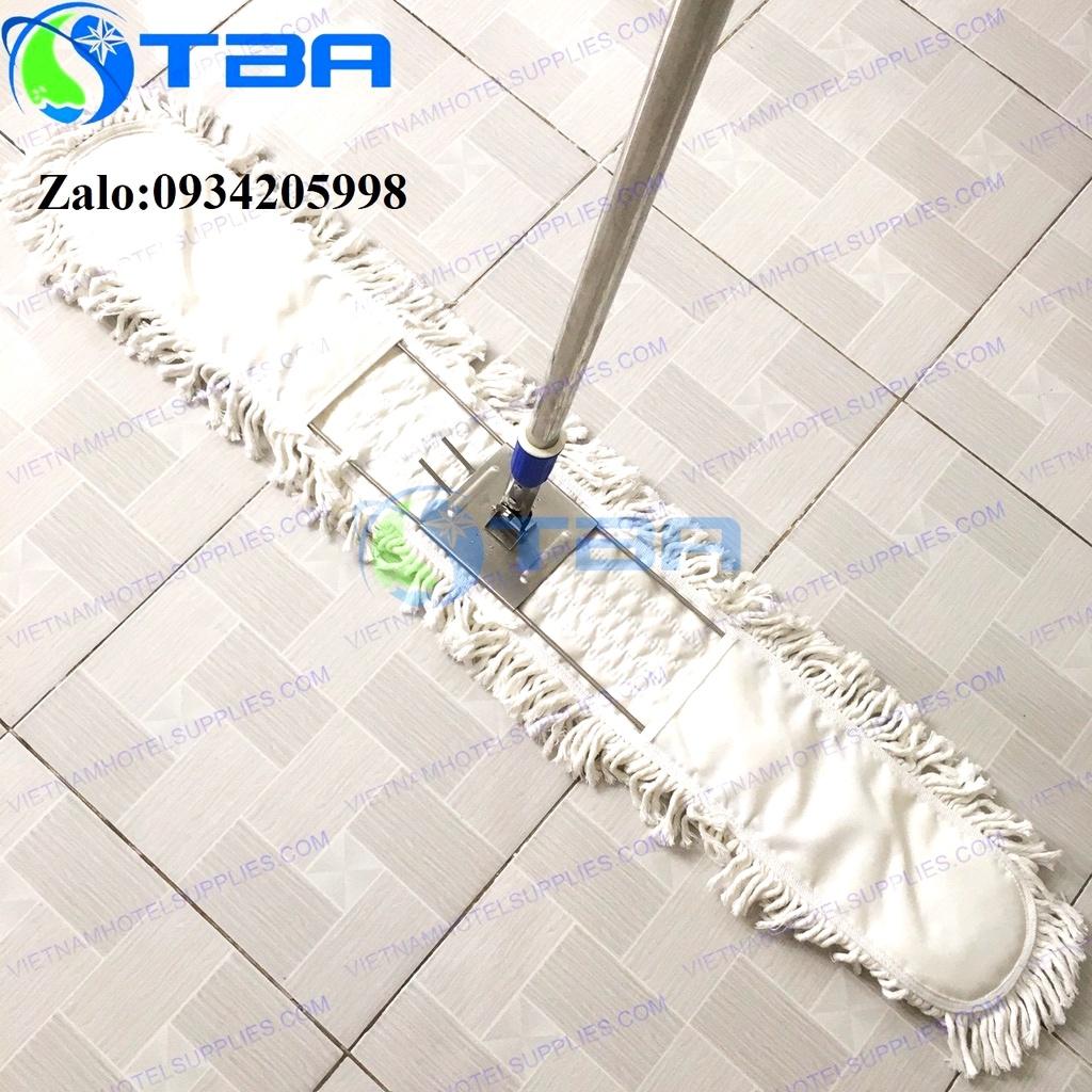 Cây lau sàn công nghiệp bản 120cm cán tăng đơ nhập khẩu cao cấp,sợi cotton màu trắng siêu bền