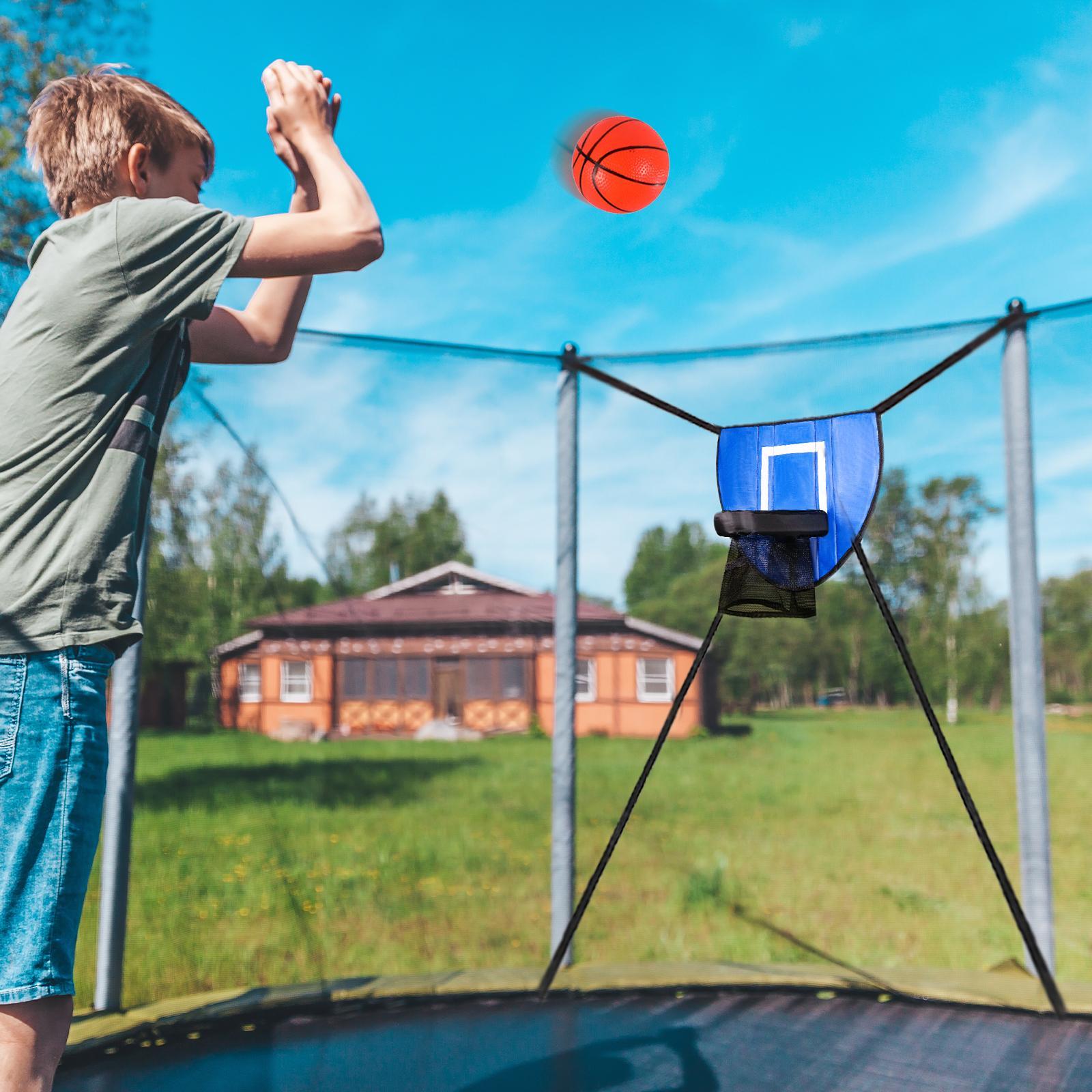Basketball Hoop for Trampoline Sun Protection with Ball Pump Basketball Rack