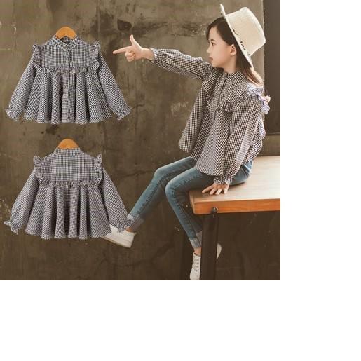 ÁO SƠ MI CARO BÉ GÁI BÈO NGỰC DIỆN MÙA XUÂN HÀNG VNXK