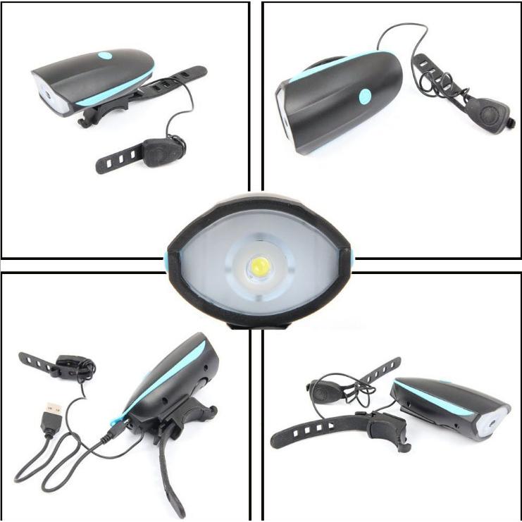 Đèn xe đạp thể thao dododios siêu sáng có còi pin sạc usb led T6 chống nước