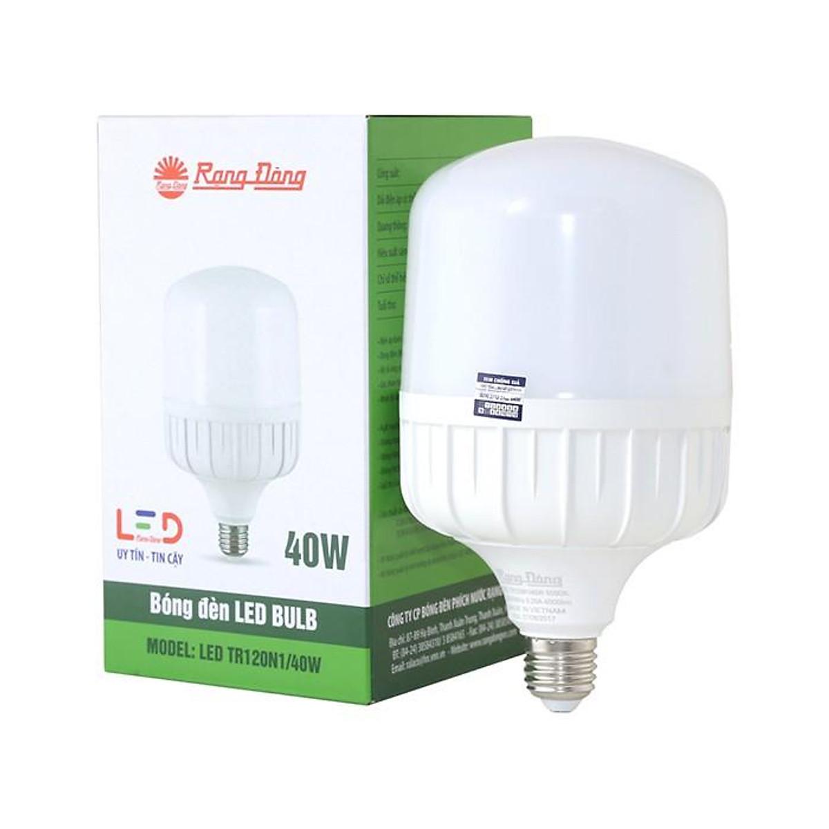 Bóng đèn LED BULB trụ nhôm đúc 40W Rạng Đông, chip LED  (LED TR100/40W)