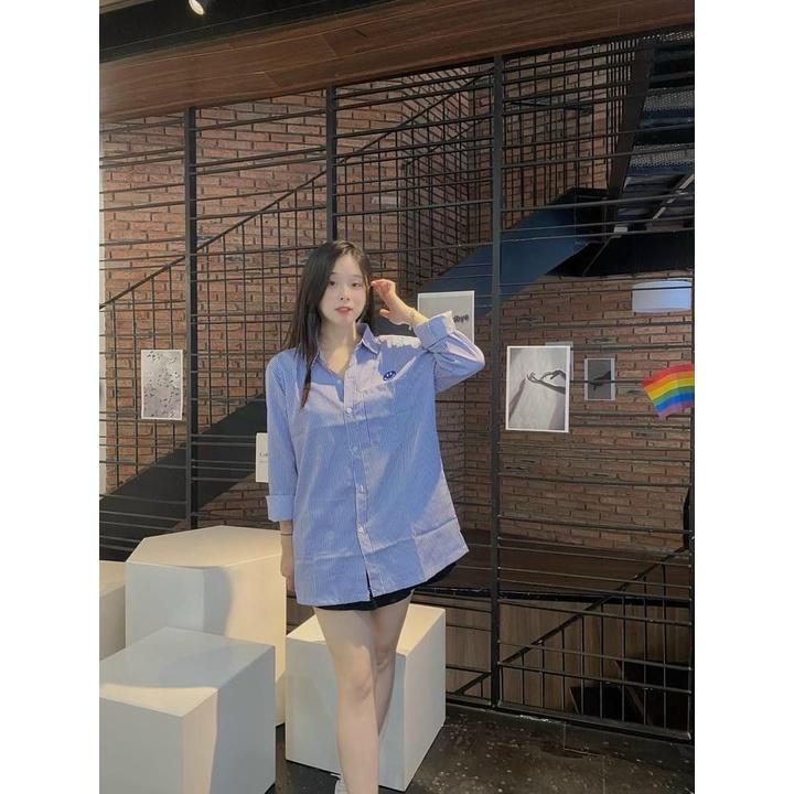 Áo Sơ Mi Tay Dài Thêu ICON MẶT CƯỜI Cổ Bẻ Phong Cách Hàn Quốc Thời Trang UNISEX Nam Và Nữ Couple Ulzzang