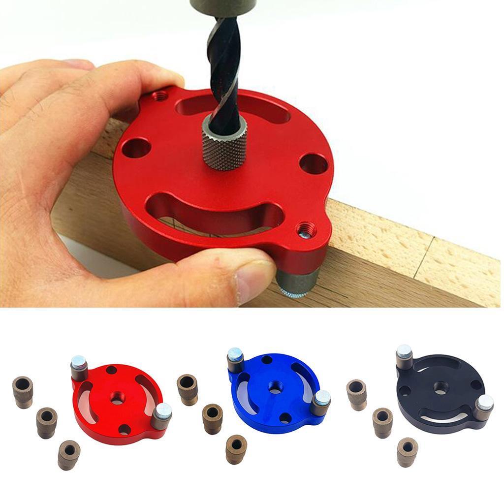 Aluminium Alloy Circular Woodworking Locator Puncher Drill Positioner Red
