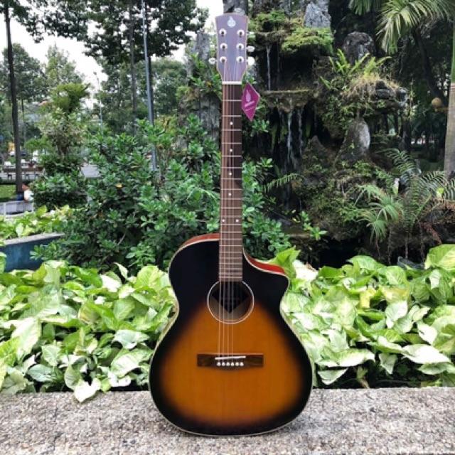 Guitar acoustic tập chơi có ty trống cong