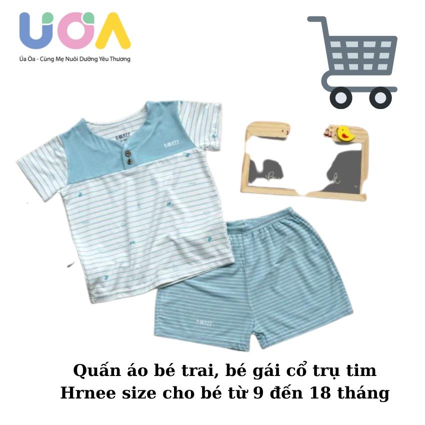 Quấn áo bé trai, bé gái cổ trụ tim Hrnee size cho bé từ 9 đến 18 tháng - Ghi