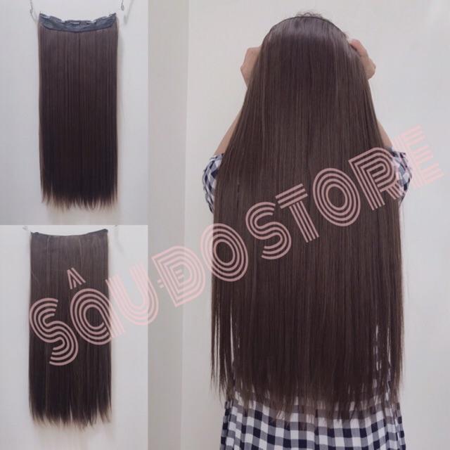 TÓC KẸP THẲNG 5 PHÍM DÀI 60CM RỘNG 25CM NẶNG 180-200G ĐỦ 4 MÀU HÌNH THẬT