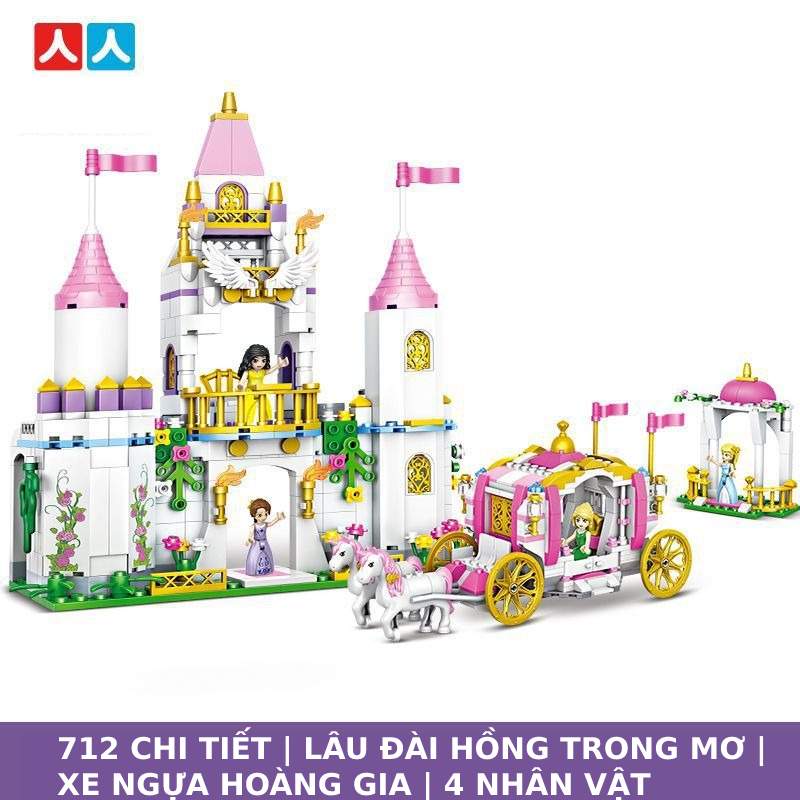 Đồ chơi Lắp ghép Lâu đài Công chúa Hồng trong mơ cho bé gái phát triển trí tuệ