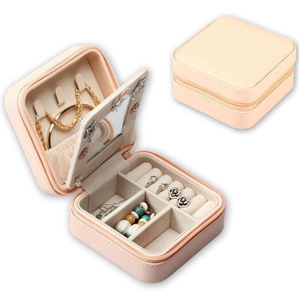 HỘP ĐỰNG TRANG SỨC MINI NHIỀU NGĂN BỌC DA SANG CHẢNH