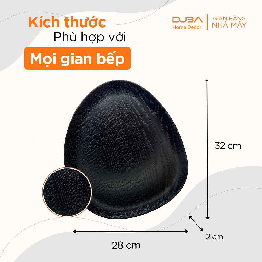 Khay gỗ decor, đĩa gỗ đựng đồ ăn chuẩn an toàn xuất khẩu Mỹ - DUBA (Hàng mẫu xuất Mỹ)