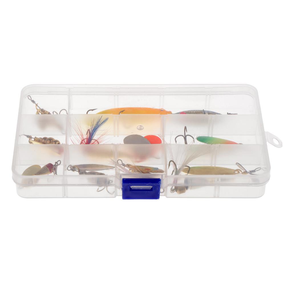 9pcs Metal Fishing Lures Treble Hooks Spinner Baits & Spoons Bass Trout Salmon Freshwater & Saltwater