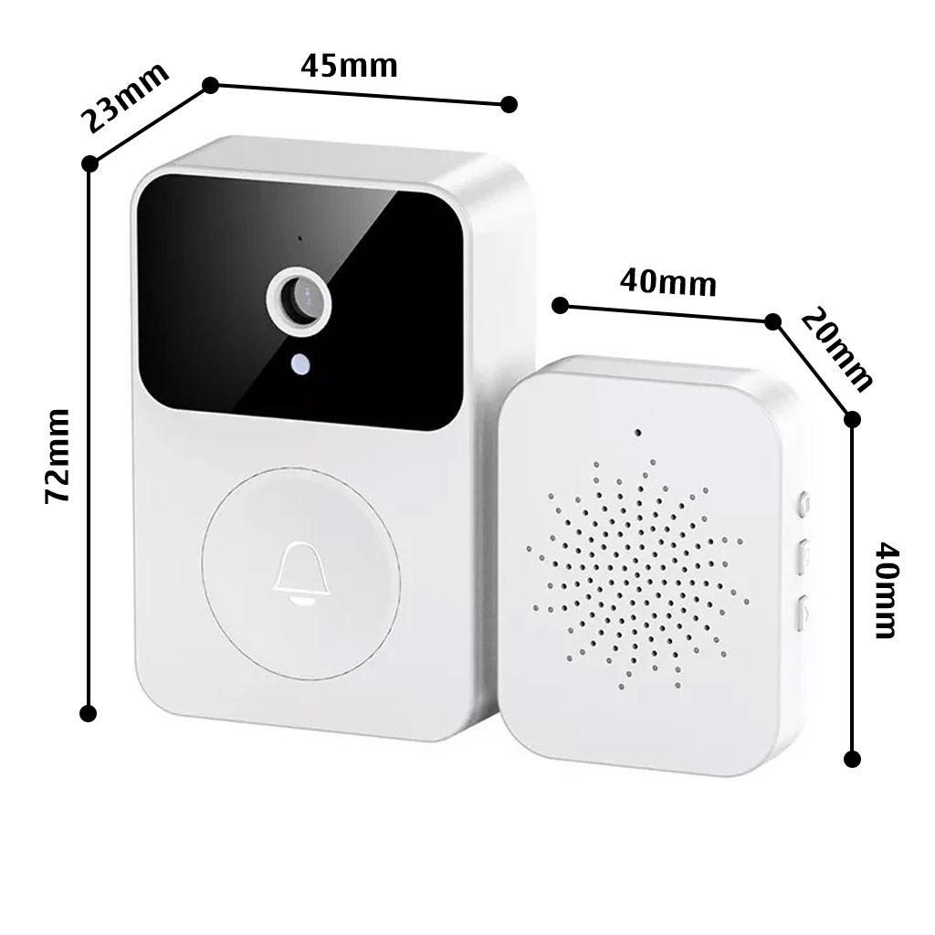 Chuông Cửa Thông Minh WIFI Hd Không Dây Có Thể Sạc Lại Chống Nước 166°Góc Rộng Có Camera Đàm Thoại