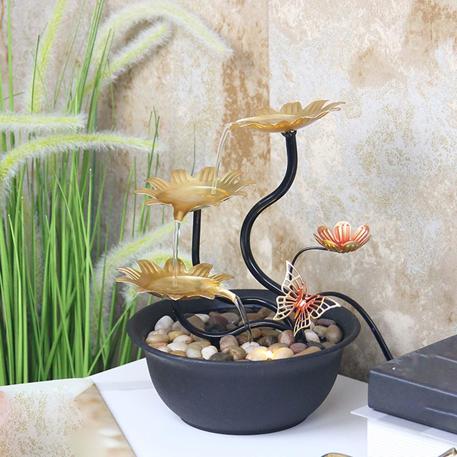 Tabletop Fountain Waterscape 3 Tiers for Zen Meditation Relaxing Living Room