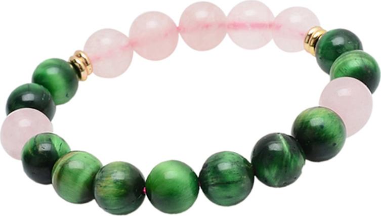 Vòng Tay Đá Thạch Anh Hồng Đá Opal Mắt Hổ Xanh Tự Nhiên 10MM