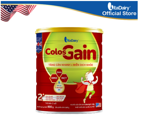 Sữa bột ColosGain 1+ 800 gram/lon - cho trẻ suy dinh dưỡng miễn dịch kém