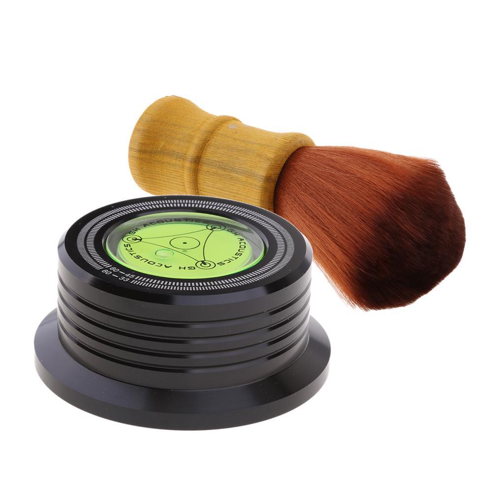 Record Weight LP Disc Stabilizer Turntable Vinyl Clamp with Cleaning Brush