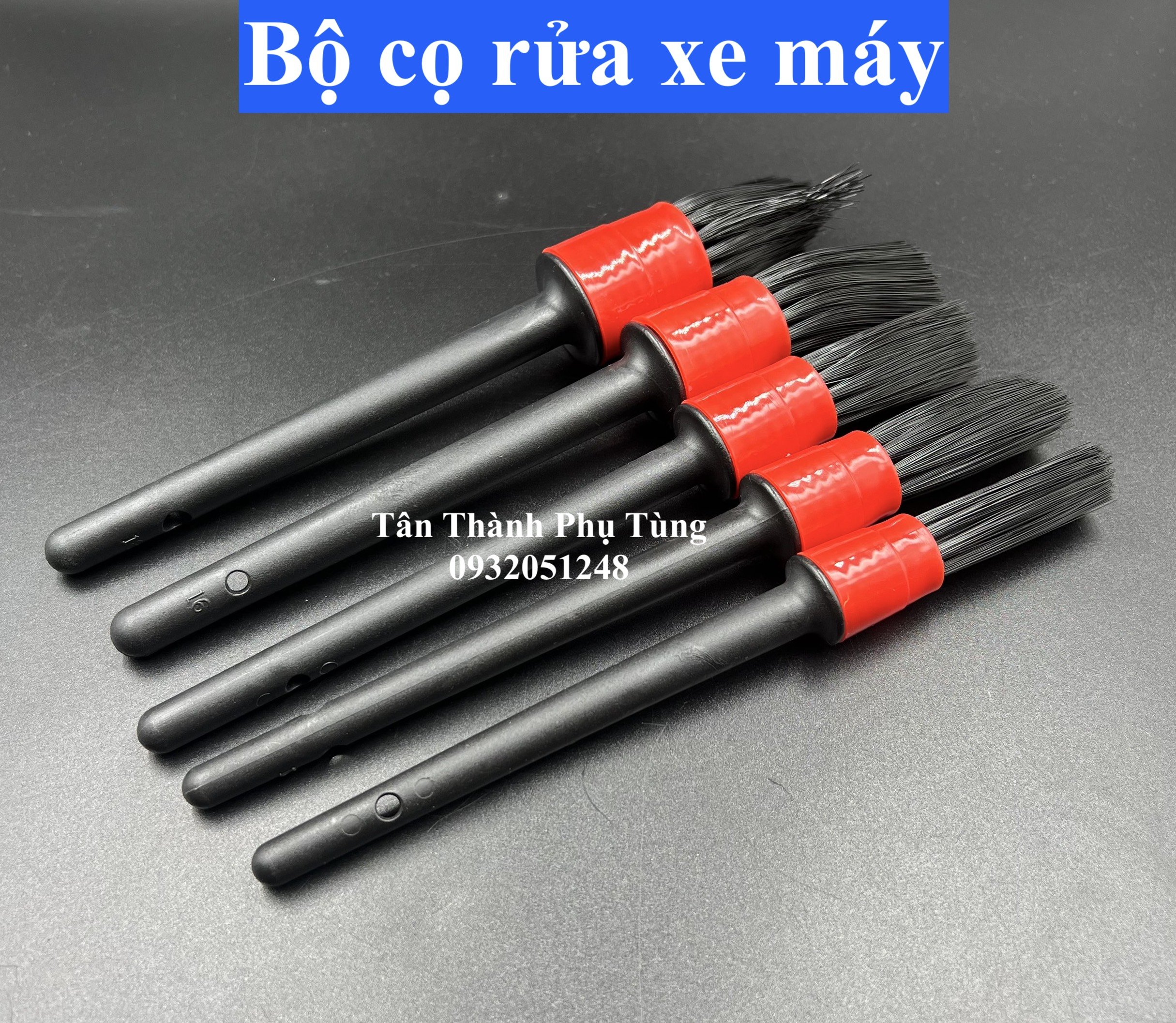 Bộ cọ, chổi rửa dành cho xe máy 5 cây