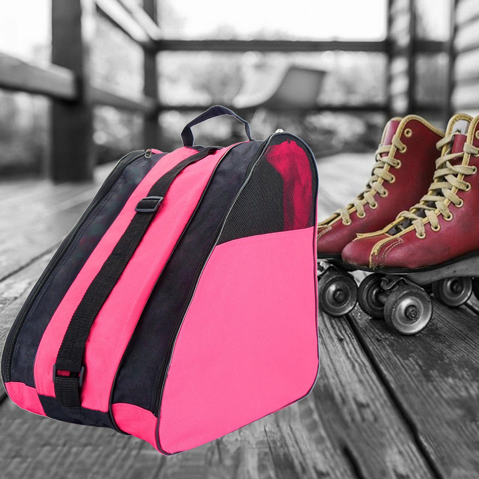 Roller Skates Bag Shoulder Strap Kids Shoulder Bag Skating Sports Red