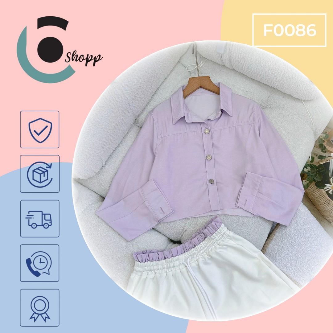 Set sơ mi crop kèm quần short (F0086) cao cấp