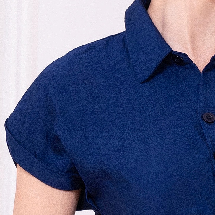 Bộ Đồ Nữ Công Sở UK Fashion Áo Sơ Mi Ngắn Tay Phối Quần Ống Rộng, Chất Liệu Vải Hàn Cao Cấp NKBD2204008