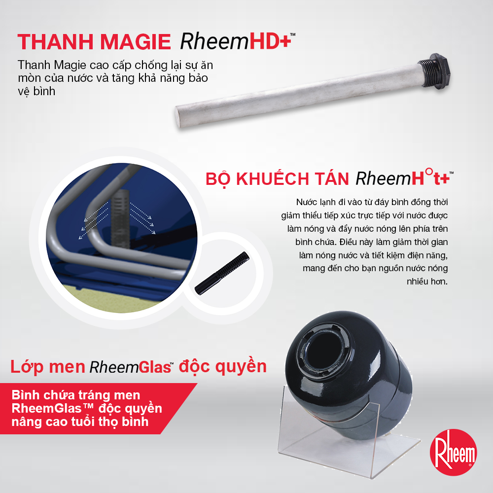 Bình Nước Nóng Gián Tiếp Rheem XS-20 W - Hàng chính hãng