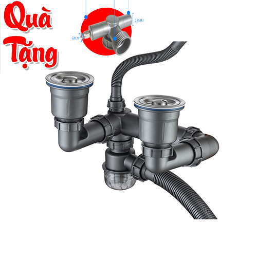 Xiphong chậu rửa bát[LOẠI 1] ống thoát siêu to, dày, thoát nước nhanh, ngăn mùi tốt, dùng cho chậu inox 2 ngăn