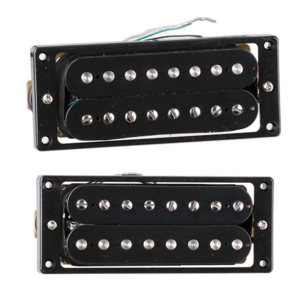 2 Pack 8 String Double Coil Humbucker Pickup Electric Guitar Replace Parts