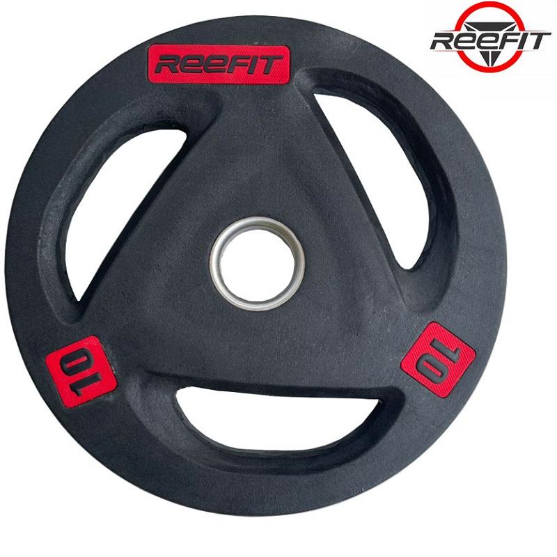 Bộ 2 Tạ miếng tạ bánh cao su 3 lỗ REEFIT 10kg phi 50