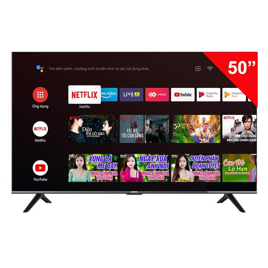 Smart Tivi ASANZO 50U71 LED 4K 50 Inch Điều Khiển Bằng Giọng Nói - Hàng Chính Hãng [Giao Toàn Quốc]