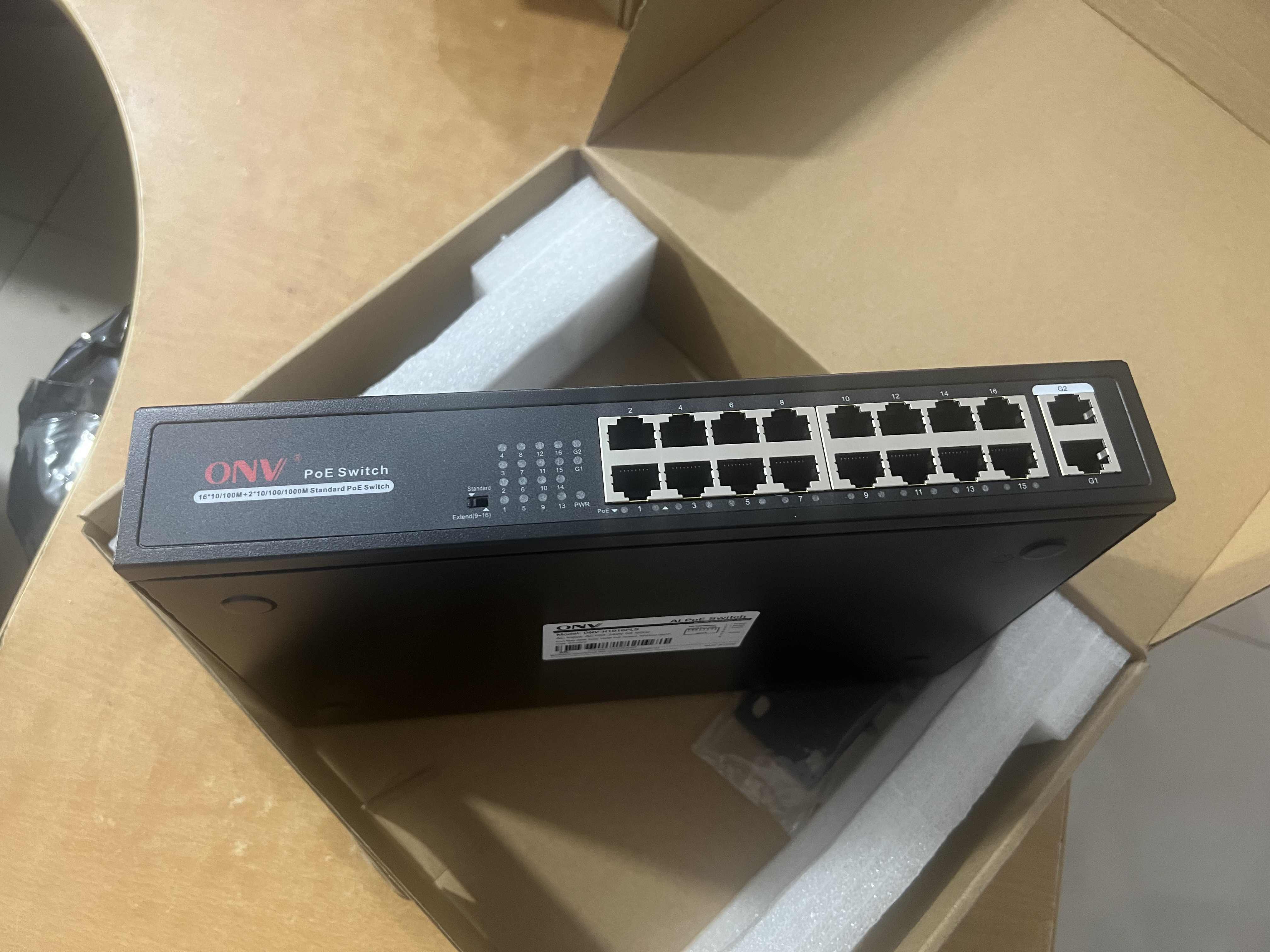 Switch Poe 16 Port ONV H1016PLS 16x10/100M PoE Port + 2 Uplink Port-HÀNG CHÍNH HÃNG