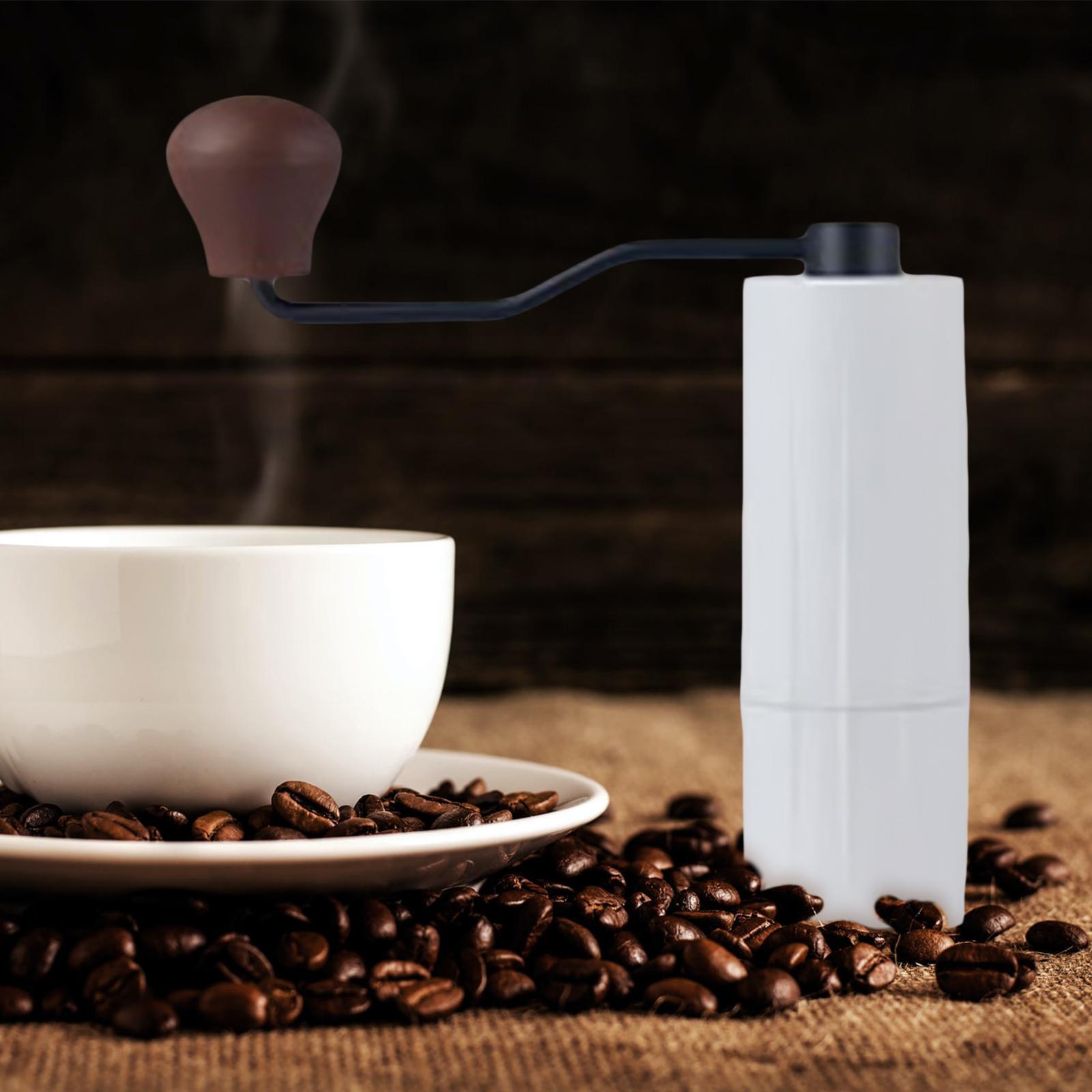 Mini Manual Coffee Bean Hand Grinder Machine Stainless Steel Burr White