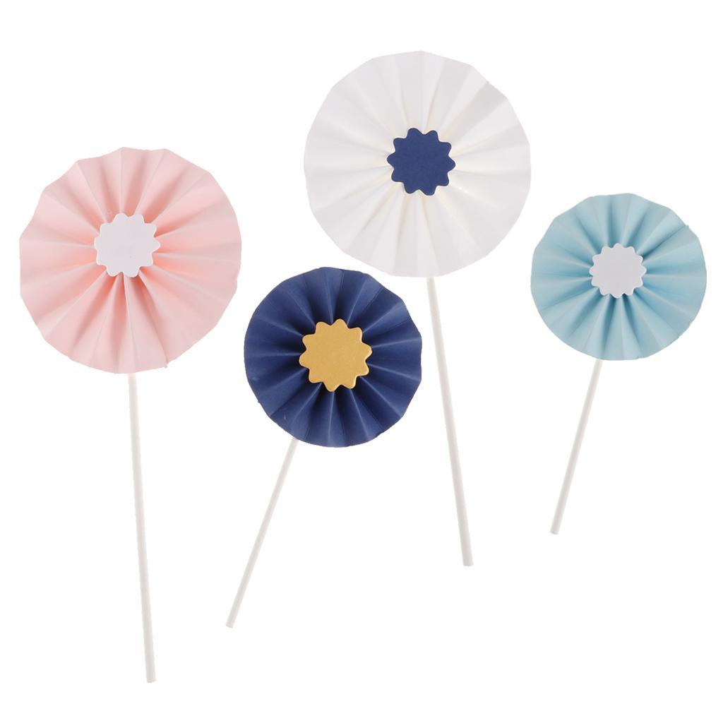 4 Pieces Lovely Sunflower Cake Toppers Kids Birthday Party Cake Decorations