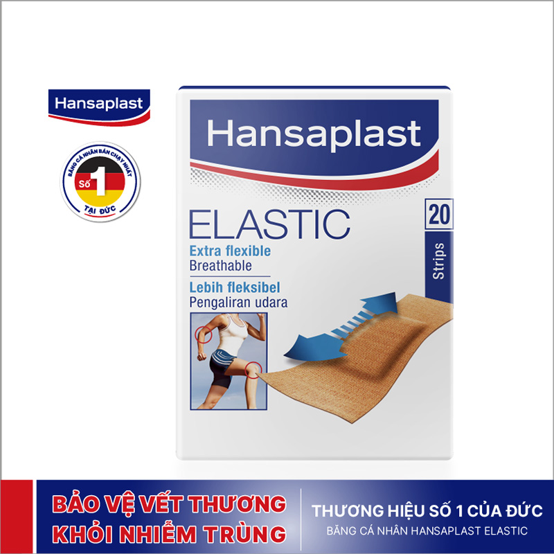 Băng cá nhân Hansaplast Elastic gói 20 miếng