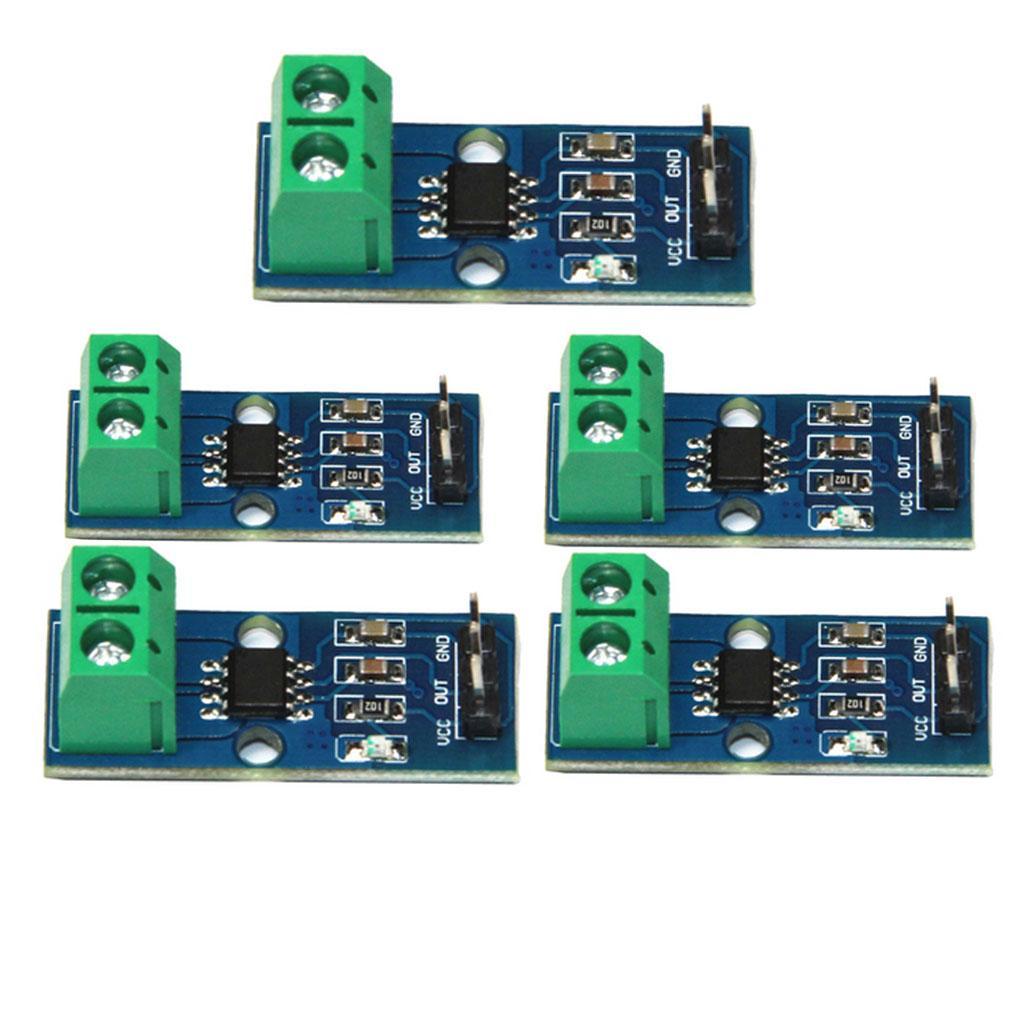 5 Pieces 30A Range Hall Current Sensor Module Board ACS712 Module with 3 Pin for