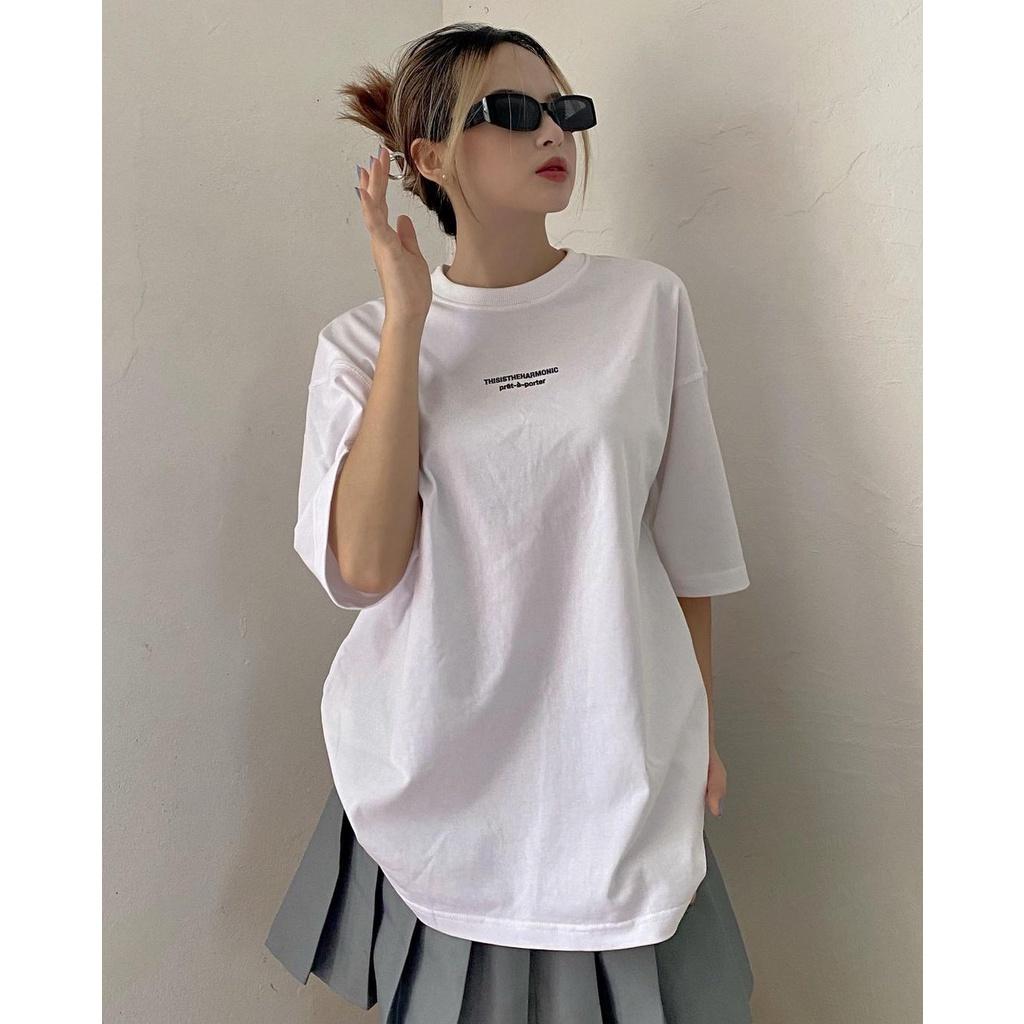 Áo thun nữ BLACKDOKI-harmonic , áo phông basic form rộng tay lỡ cá tính cotton oversize
