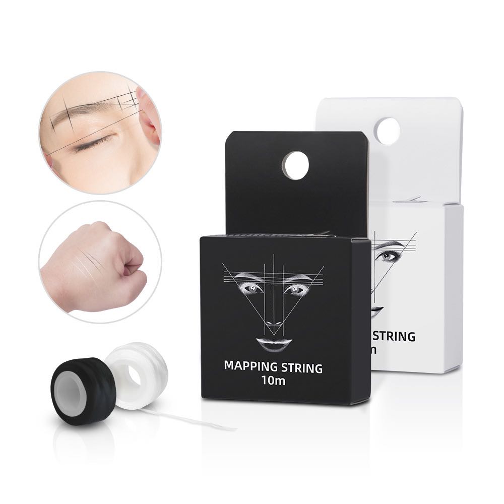 Thước dây, thước chỉ màu đen trẳng vẽ chân mày phun xăm, Microblading thước kẻ định vị chận mày brow eyebrow tattooing