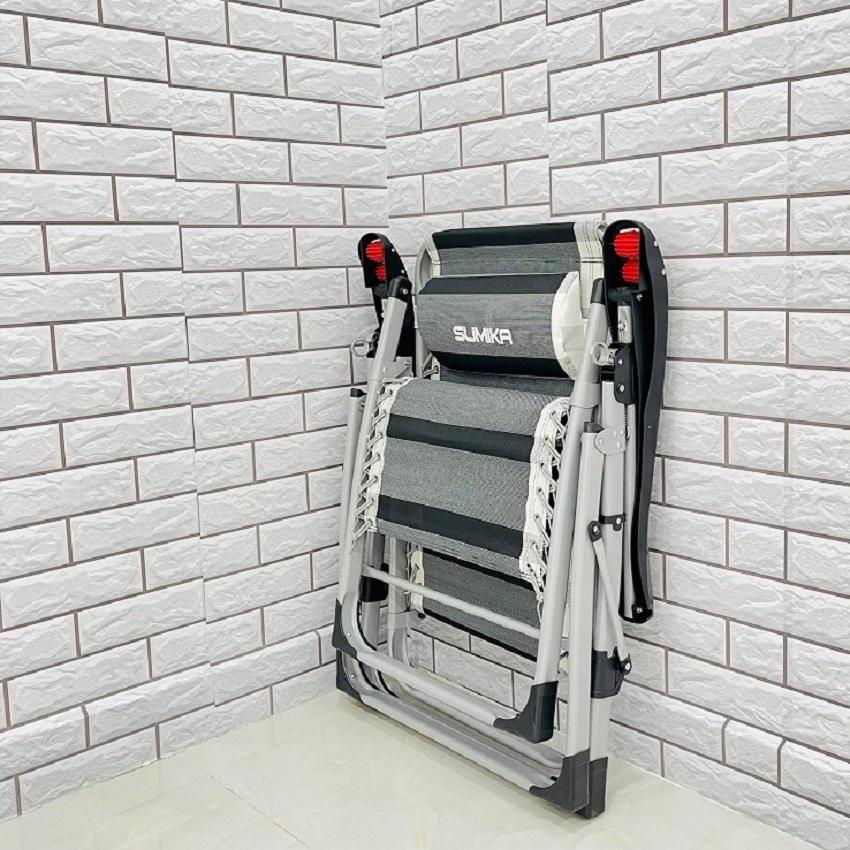 Ghế Xếp Thư Giãn 199, Ghế Xếp Có Con Lăn Massage tay, Tải 300 Kg, Tặng khay + Gối, Công nghệ Nhật Bản