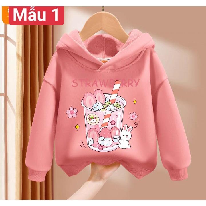 Áo hoodie hình dễ thương cho bé gái từ 9 đến 33kg