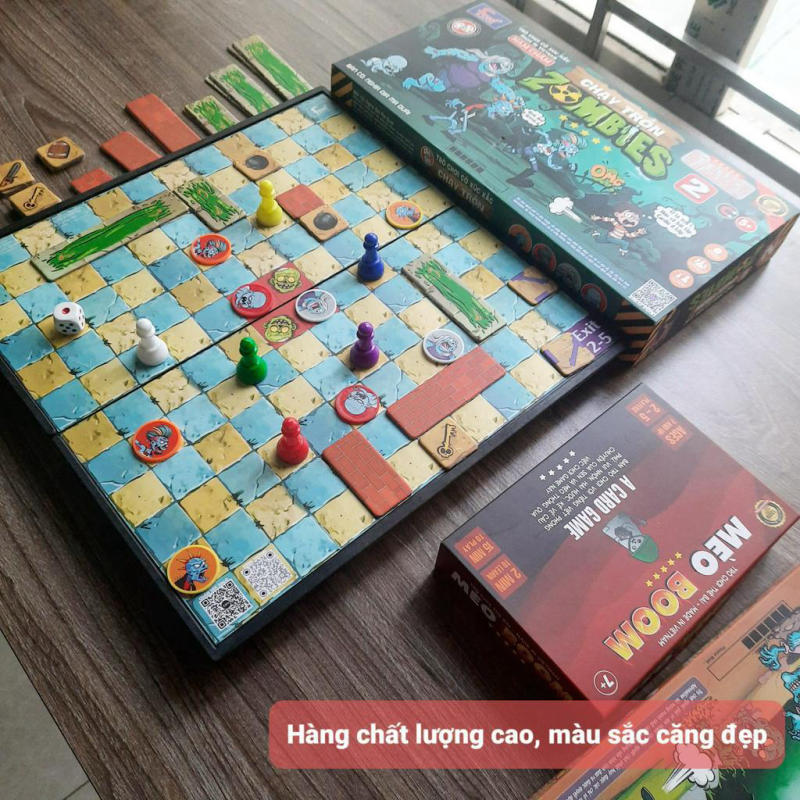 Board Game Nhiều Người Chơi, Đồ Chơi Chơi Cùng Bạn Bè Chạy Trốn Zombies Có Nam Châm