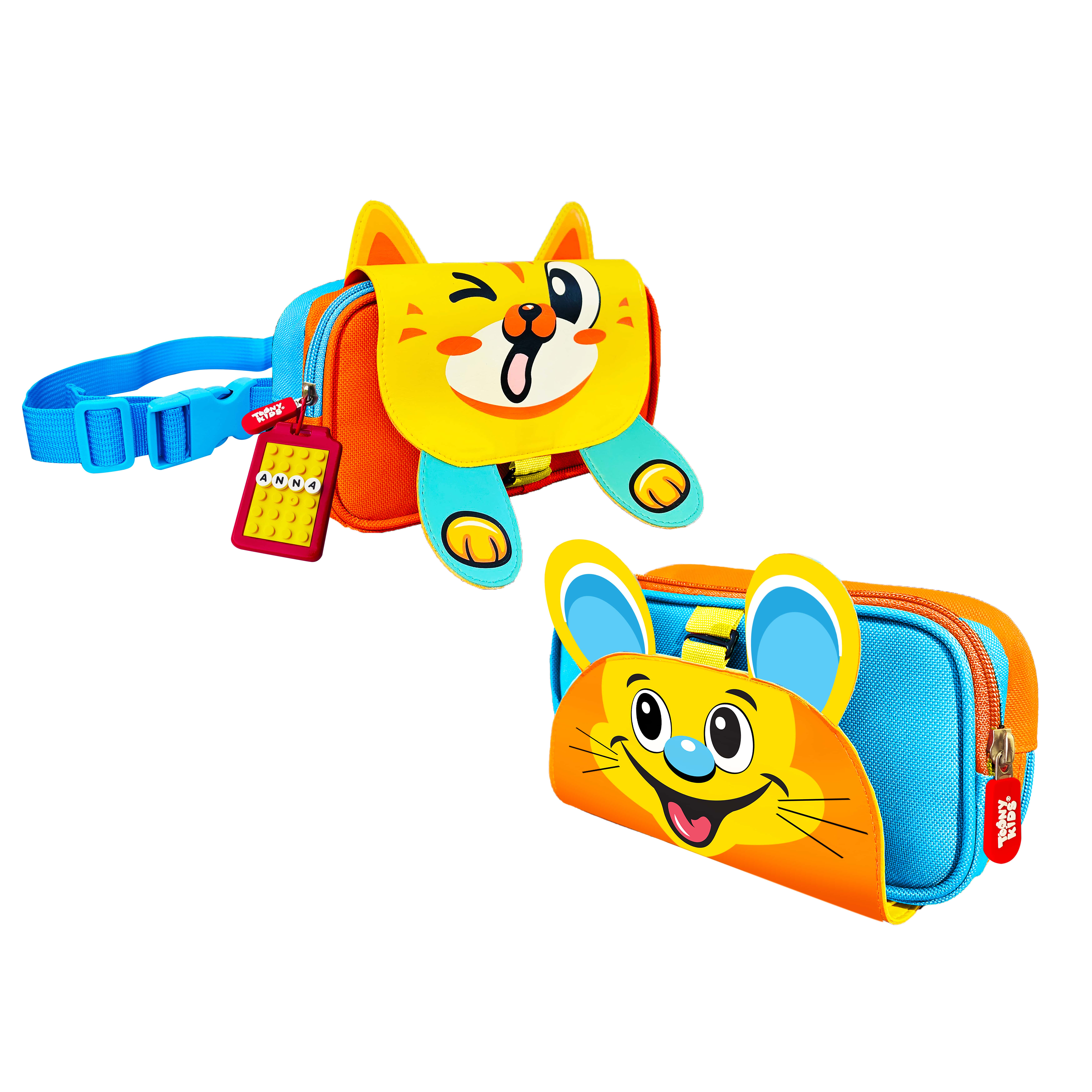 Túi Đeo Sáng Tạo TOONYKIDS Cá Nhân Hóa Mèo Chuột TN00523-001 [Tặng Kèm Sticker