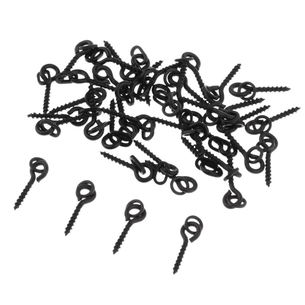 40pcs Steel Boilie Bait Screw Fishing Bait Ring Swivel Carp Fishing Terminal Tackle