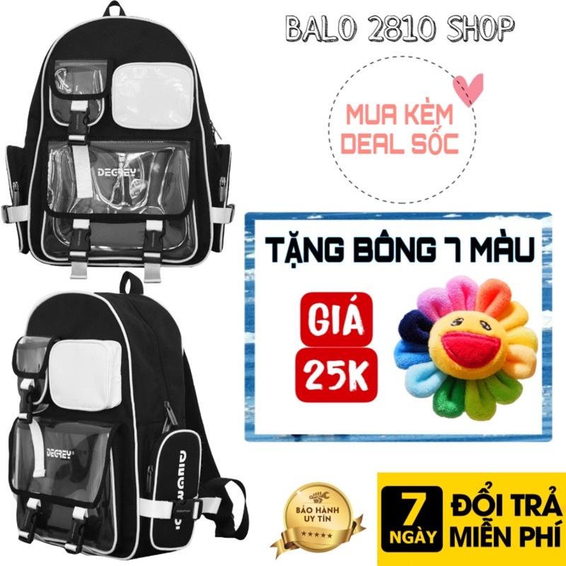 Balo Degrey Trắng Đen Thời Trang Nam Nữ Backpack 2810 Shop Balo Đi Học Đen Ulzzang Unisex